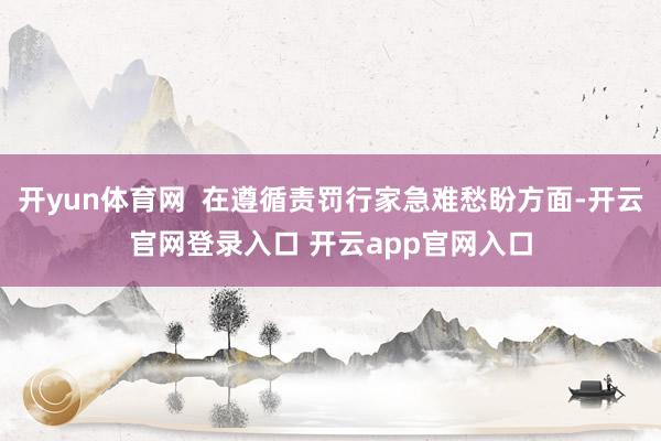 开yun体育网 在遵循责罚行家急难愁盼方面-开云官网登录入口 开云app官网入口