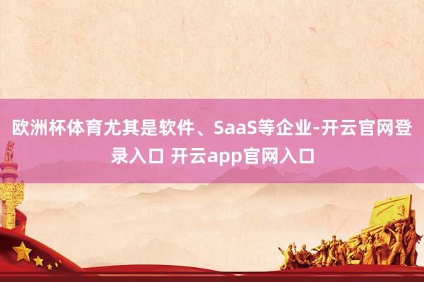 欧洲杯体育尤其是软件、SaaS等企业-开云官网登录入口 开云app官网入口