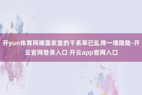 开yun体育网裸露家里的干系早已乱得一塌隐隐-开云官网登录入口 开云app官网入口