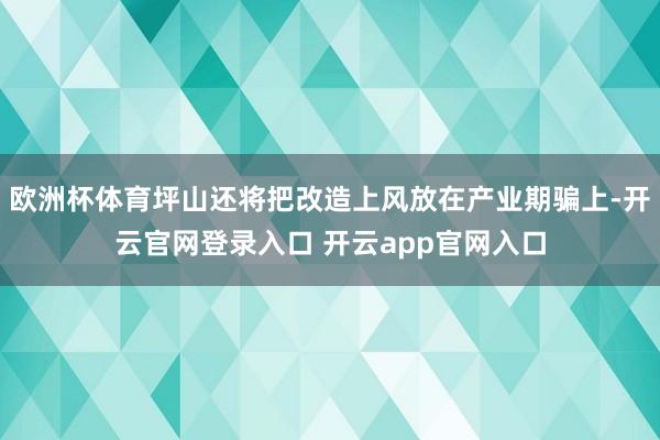 欧洲杯体育坪山还将把改造上风放在产业期骗上-开云官网登录入口 开云app官网入口