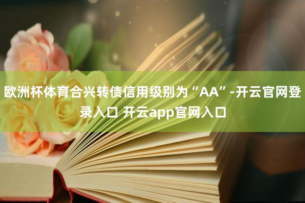 欧洲杯体育合兴转债信用级别为“AA”-开云官网登录入口 开云app官网入口