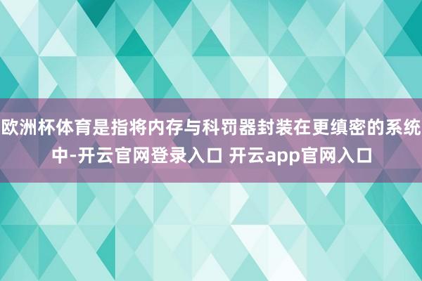 欧洲杯体育是指将内存与科罚器封装在更缜密的系统中-开云官网登录入口 开云app官网入口