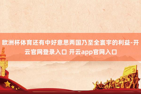 欧洲杯体育还有中好意思两国乃至全寰宇的利益-开云官网登录入口 开云app官网入口