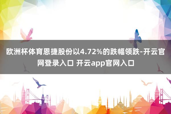 欧洲杯体育恩捷股份以4.72%的跌幅领跌-开云官网登录入口 开云app官网入口