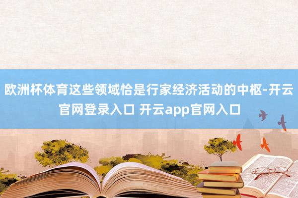 欧洲杯体育这些领域恰是行家经济活动的中枢-开云官网登录入口 开云app官网入口