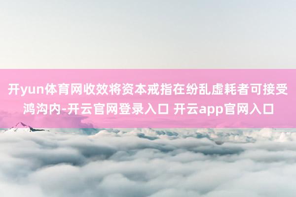 开yun体育网收效将资本戒指在纷乱虚耗者可接受鸿沟内-开云官网登录入口 开云app官网入口