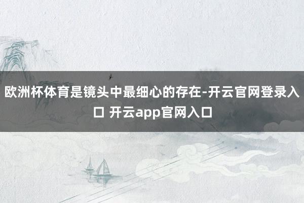 欧洲杯体育是镜头中最细心的存在-开云官网登录入口 开云app官网入口