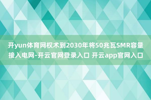 开yun体育网权术到2030年将50兆瓦SMR容量接入电网-开云官网登录入口 开云app官网入口