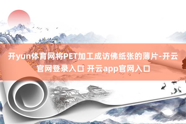 开yun体育网将PET加工成访佛纸张的薄片-开云官网登录入口 开云app官网入口