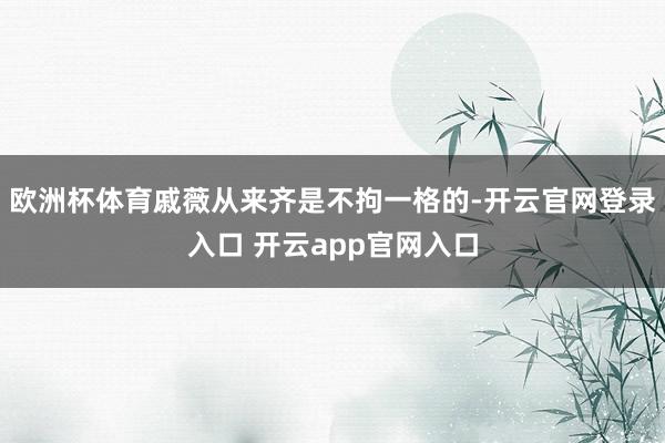 欧洲杯体育戚薇从来齐是不拘一格的-开云官网登录入口 开云app官网入口